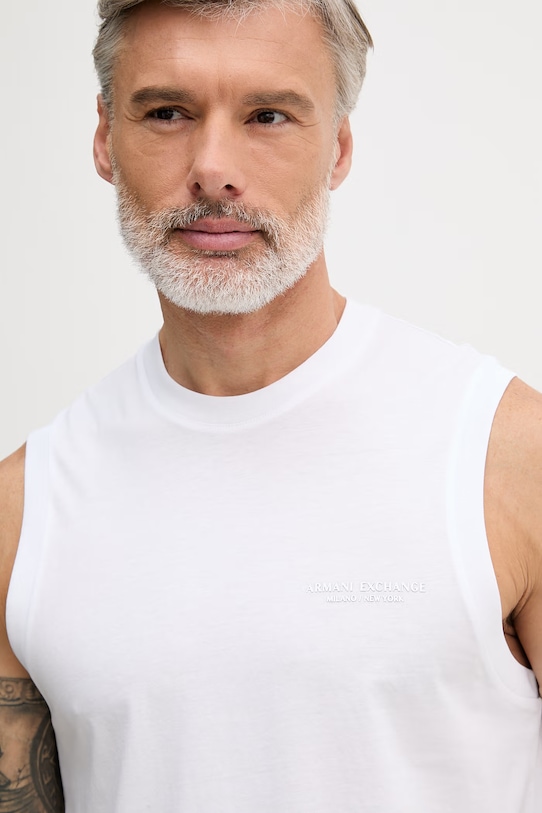 Armani Exchange top pánsky bavlnený biela XM002640.AF10364.NOS