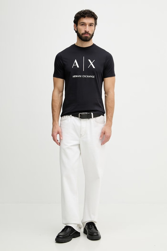 Armani Exchange t-shirt męski bawełniany XM002683.AF10356.NOS granatowy AA00