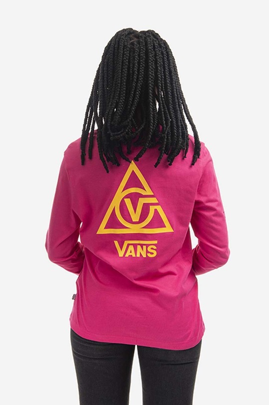 Oblečení Bavlněné tričko s dlouhým rukávem Vans Supply Tri LS VN0A53ORZL0 růžová