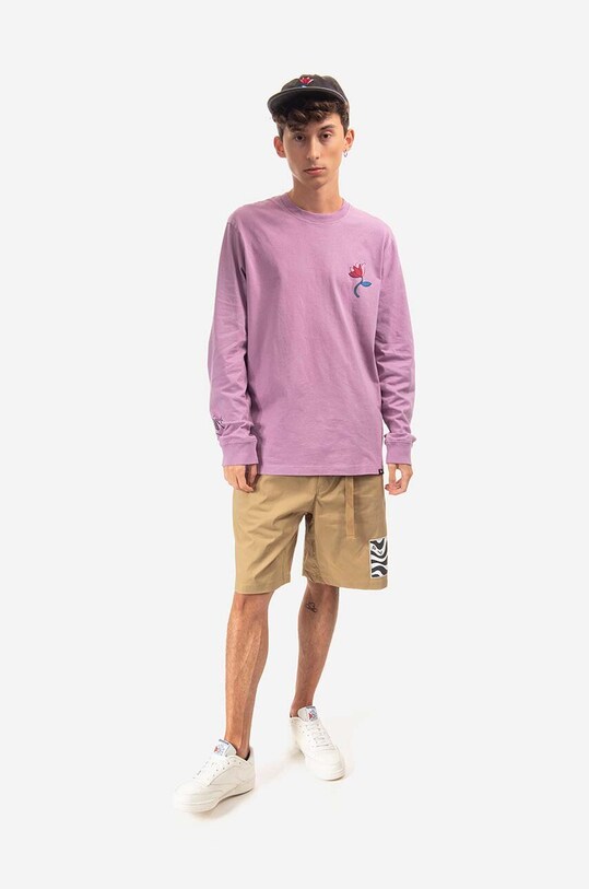Clothing by Parra cotton longsleeve top Cloudy Star 48115 violet
