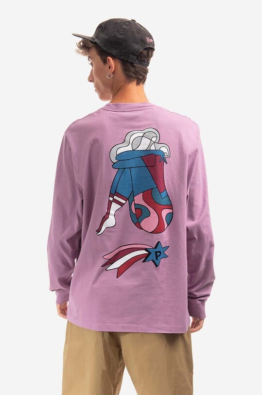 by Parra cotton longsleeve top Cloudy Star violet 48115