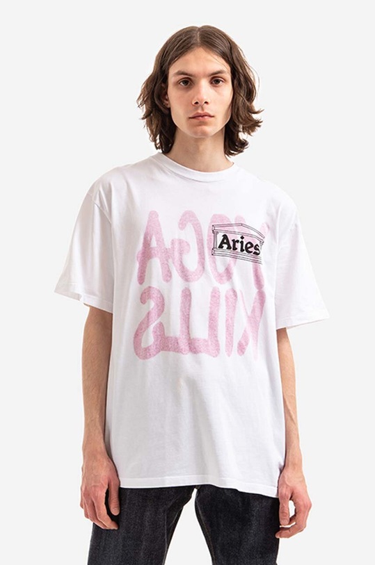 Aries cotton t-shirt cotton white AR60006