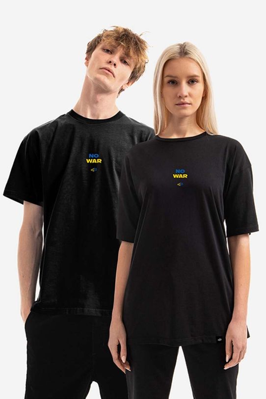 Bavlněné tričko SneakerStudio x No War regular černá SS.UA.NO.WAR.11