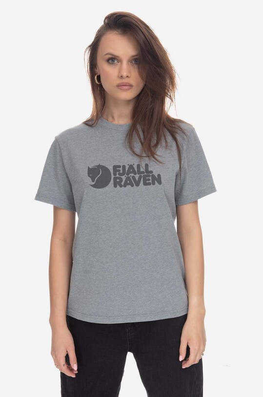 Fjallraven tricou Logo Tee print gri F87146.020.999