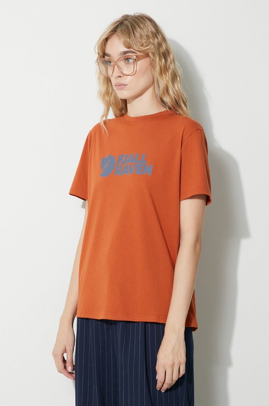 Fjallraven t-shirt Fjällräven Logo Tee pomarańczowy F87146.243