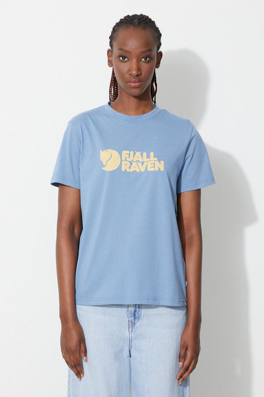 Majica kratkih rukava Fjallraven Logo Tee regular plava F87146.543