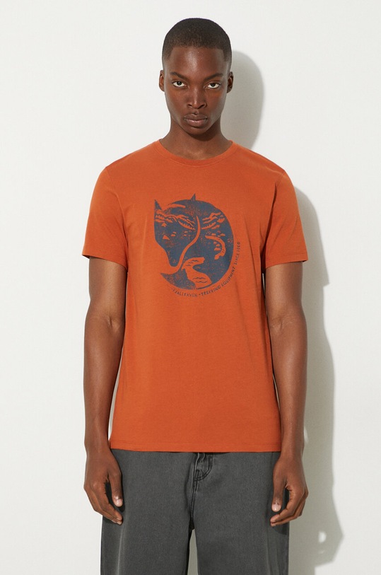 Fjallraven cotton t-shirt Arctic Fox T-shirt F87220.243 orange SS24