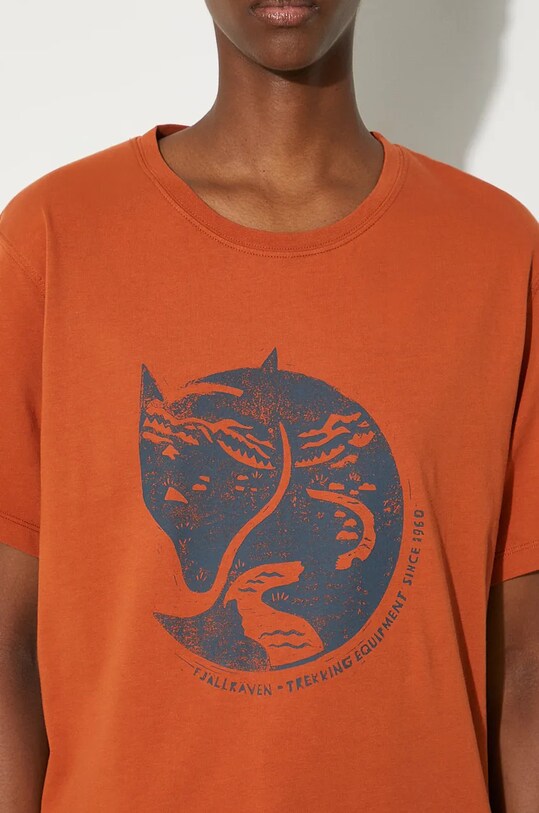 Bavlnené tričko Fjallraven Arctic Fox F87220.243 oranžová