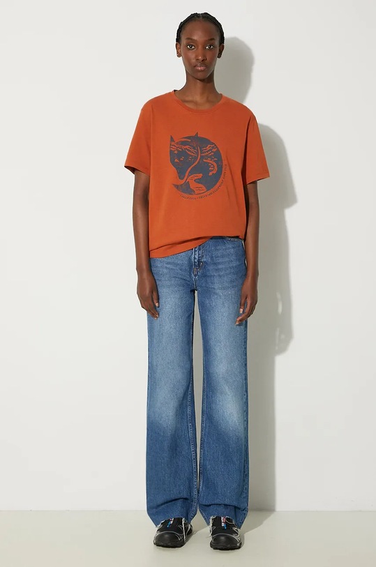 Fjallraven t-shirt in cotone Arctic Fox F87220.243 arancione