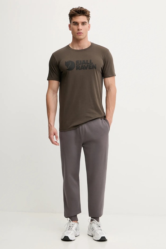 Αθλητικό μπλουζάκι Fjallraven Fjallraven Logo F87310.633 πράσινο SS24