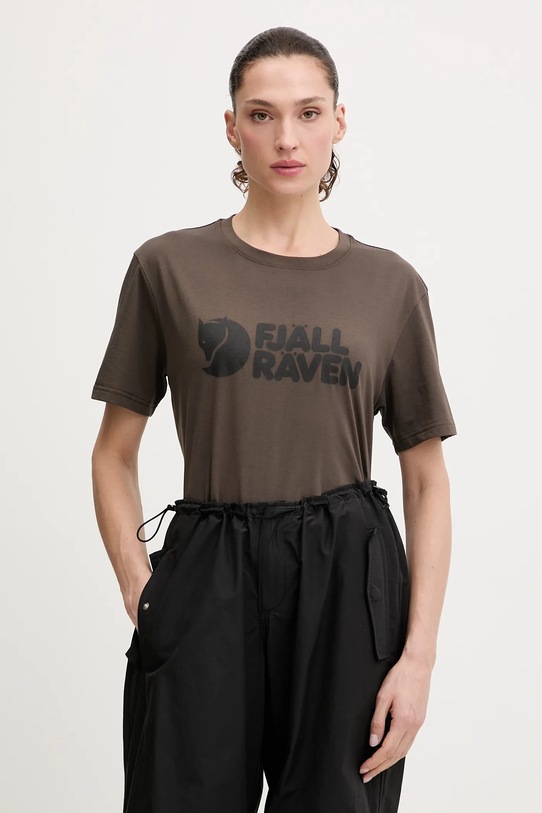 Oblečenie Športové tričko Fjallraven Fjallraven Logo F87310.633 zelená