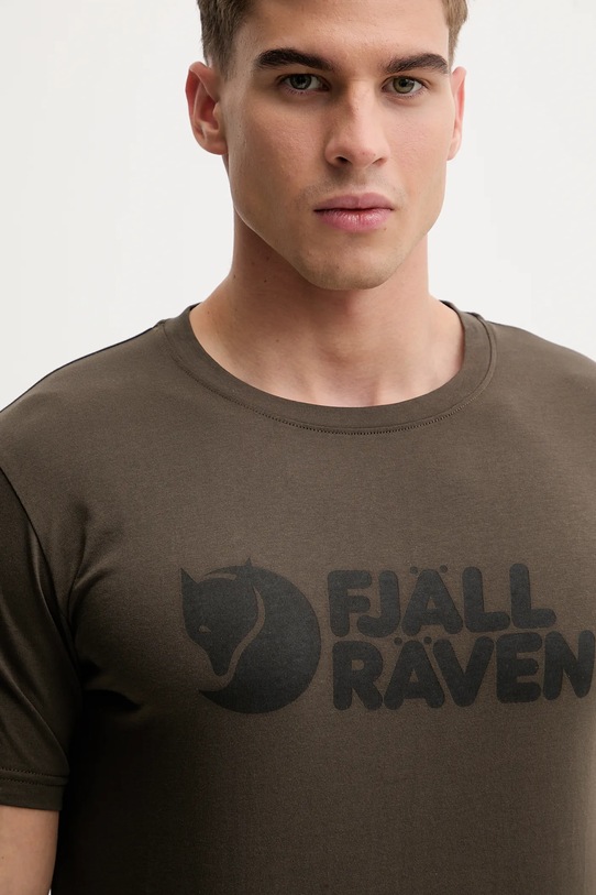 Αθλητικό μπλουζάκι Fjallraven Fjallraven Logo πράσινο F87310.633