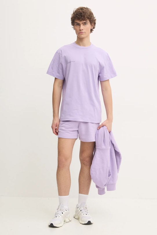 Pangaia t-shirt bawełniany fioletowy 10000287