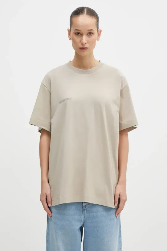 Bavlněné tričko Pangaia béžová 10000287
