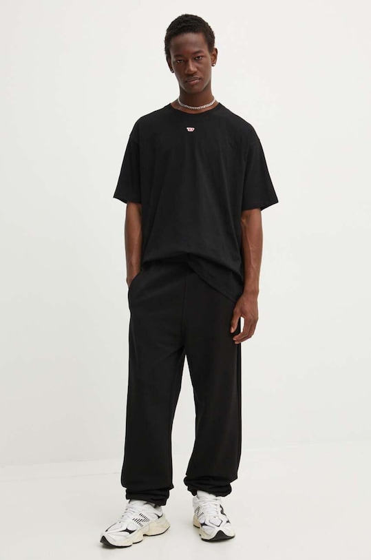 Diesel t-shirt bawełniany T-BOXT-D A14929.0GRAI czarny AA00