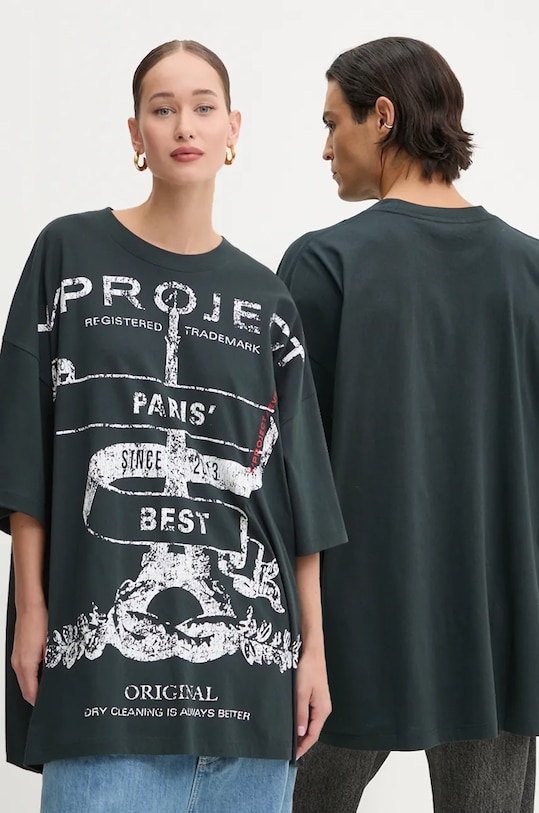 Bavlněné tričko Y/Project EVERGREEN PARIS' BEST PINCHED T-SHIRT relaxed černá 204TS002