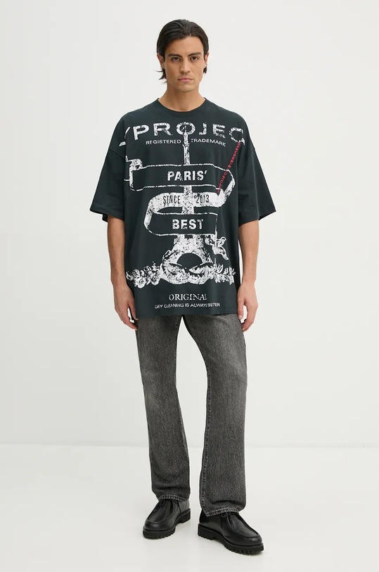 Oblečení Bavlněné tričko Y/Project EVERGREEN PARIS' BEST PINCHED T-SHIRT 204TS002 černá