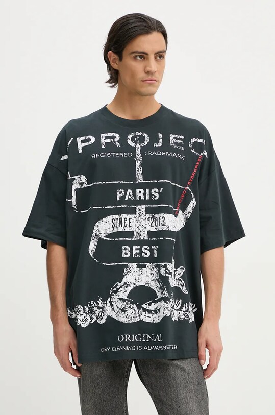 Y/Project cotton t-shirt EVERGREEN PARIS' BEST PINCHED T-SHIRT 204TS002 black