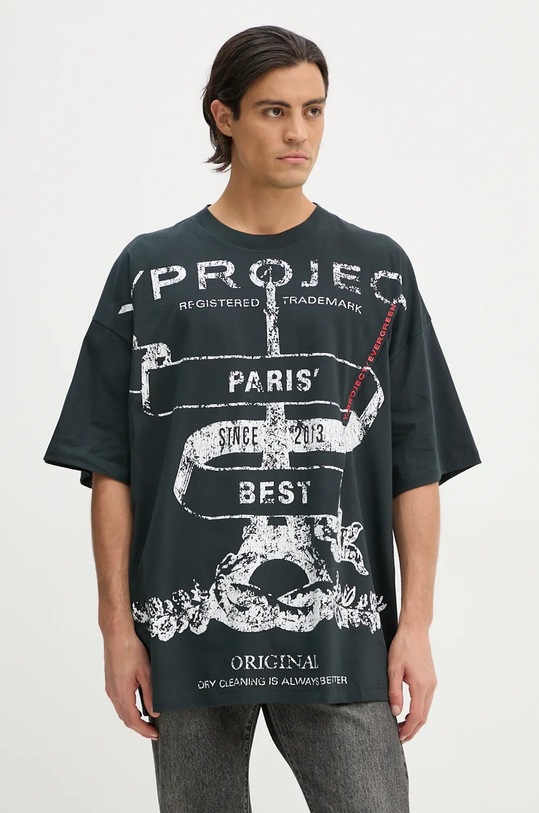 Bavlněné tričko Y/Project EVERGREEN PARIS' BEST PINCHED T-SHIRT 204TS002 černá