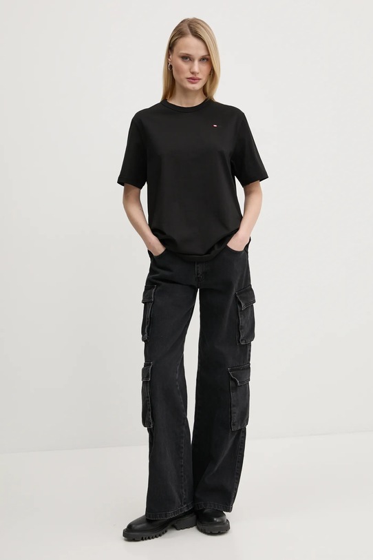 Oblačila Bombažna kratka majica Diesel T-ADJUST-MICRODIV T-SHIRT A14931.0NIAX črna