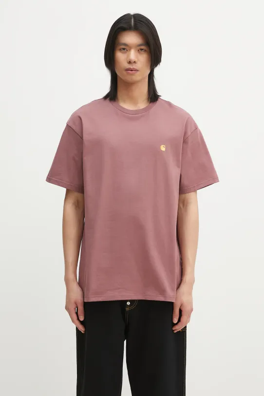 Pamučna majica Carhartt WIP S/S Chase T-Shirt regular roza I026391.2Q7XX