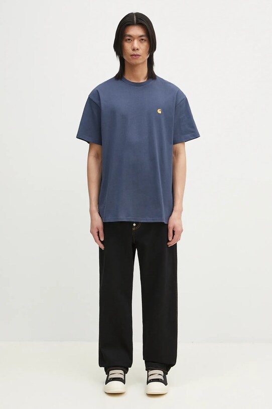 Carhartt WIP t-shirt bawełniany S/S Chase T-Shirt I026391.2Q8XX niebieski