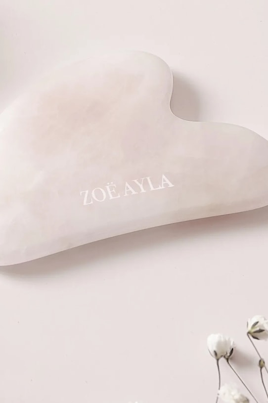 Pločica za masažu lica Zoë Ayla Rose Quartz Gua Sha N.GS.RQ.1 roza