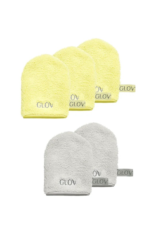 GLOV rękawiczka do demakijażu i oczyszczania twarzy tylko przy użyciu wody ICONIC MITT 5-pack żółty 5907440748927
