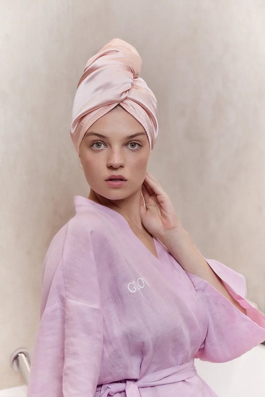 GLOV dwustronny turban do włosów Double-Sided Premium Hair Wrap różowy 5907440743601