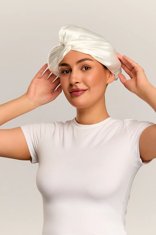 Glov turban do włosów z materiału tekstylnego żółty 5907440746312