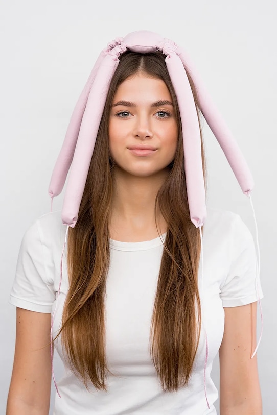 Glov váleček na vlasy z textilního materiálu 12,5 x 24,5 x 5,5 cm růžová 5907440747265