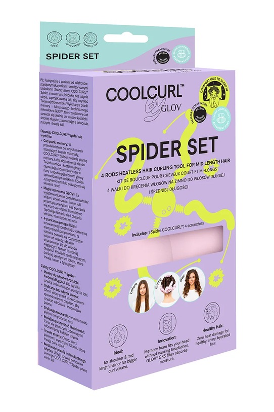 Home SPA Glov váleček na vlasy z textilního materiálu 12,5 x 24,5 x 5,5 cm 5907440747265 růžová