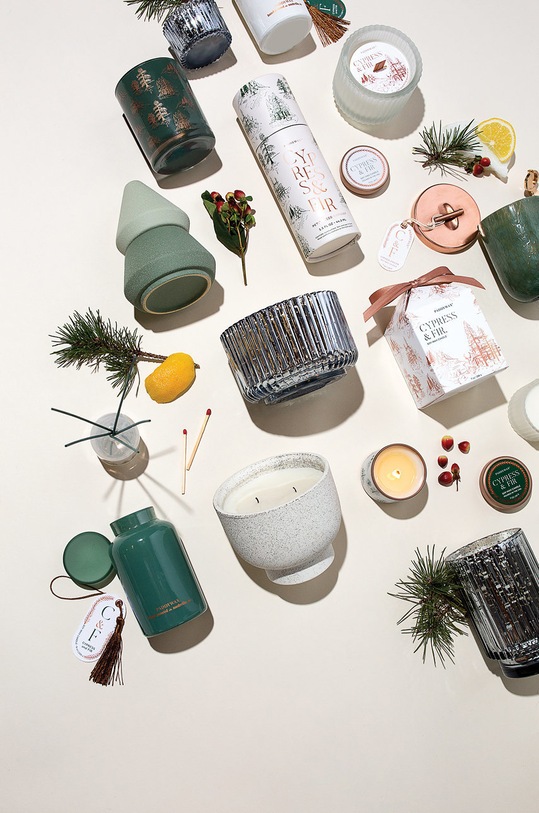 Home SPA Paddywax set sfeșnic cu o lumânare și un suport de tămâie Cypress and Fir CFHSM01EU multicolor