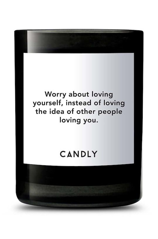 Candly Vonná sójová svíčka Worry about loving yourself. 250 g černá No7WAL
