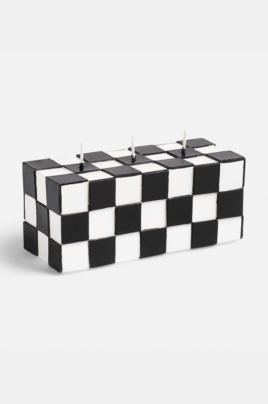 &k amsterdam świeca bezzapachowa Check Black Rectangle czarny 1092.01