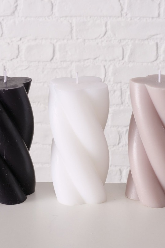 Boltze neparfémovaná svíčka Twist šedá 2027998.silver