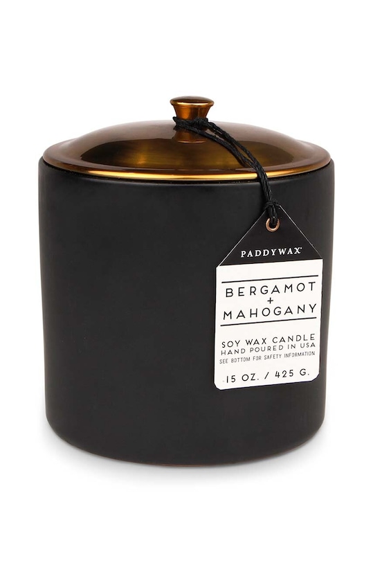Paddywax świeca zapachowa sojowa Bergamot & Mahogony 425 g czarny HY1503EU