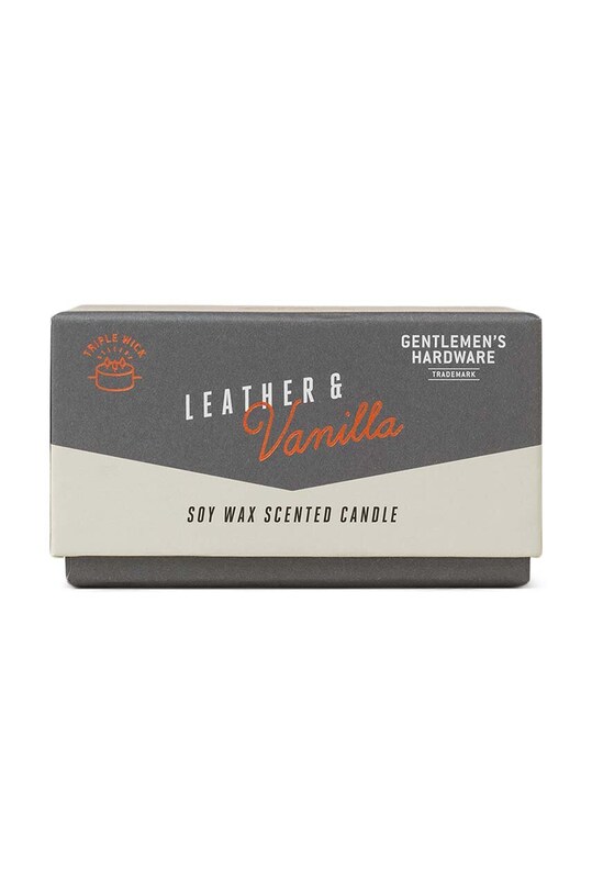 Home SPA Gentlemen's Hardware świeca zapachowa sojowa Leather & Vanilla 198 g GEN587UK. multicolor