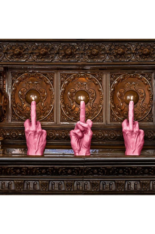 Ozdobná sviečka Candellana Heand FCK 5902650675650 ružová