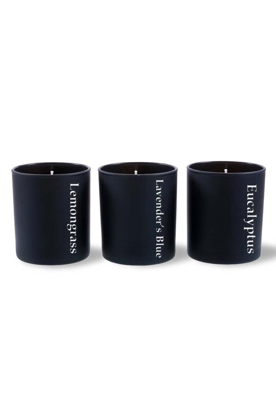 Dišeče sveče proti komarjem Candellana Glass Big Set 3-pack črna 5903104894115