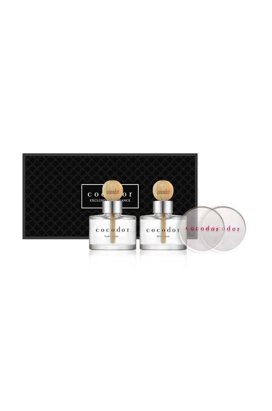 Cocodor zestaw dyfuzorów zapachowych Pure Cotton & White Musk 2 x 50 ml 2-pack czarny PDI30395