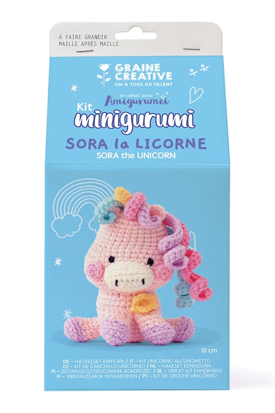 Graine Creative zestaw diy maskotka do szydełkowania Amigurumi Kit 10 cm multicolor 420334