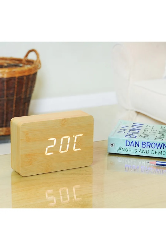 Led ρολόι Gingko Design Brick Beech Click Clock λευκό GK15W11