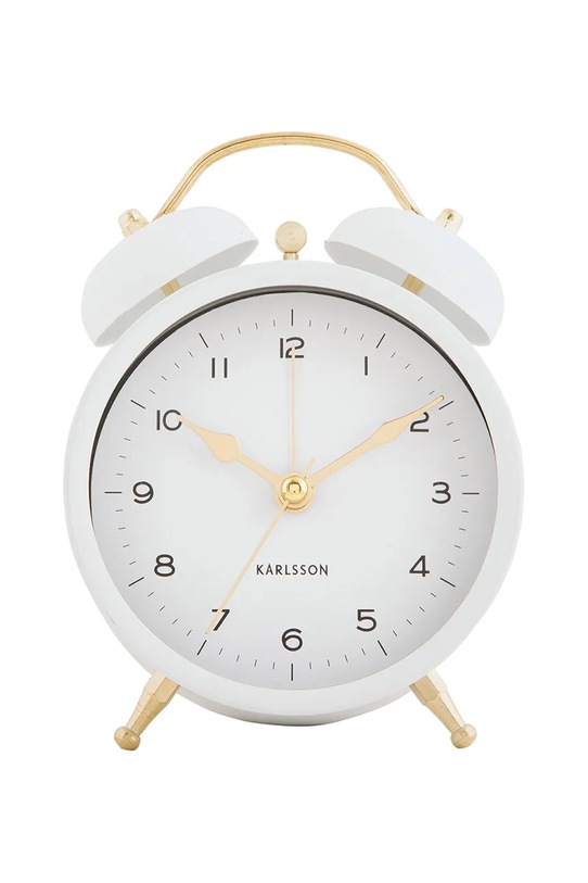 Budík Karlsson Classic Twin Bell vícebarevná KA5998WH