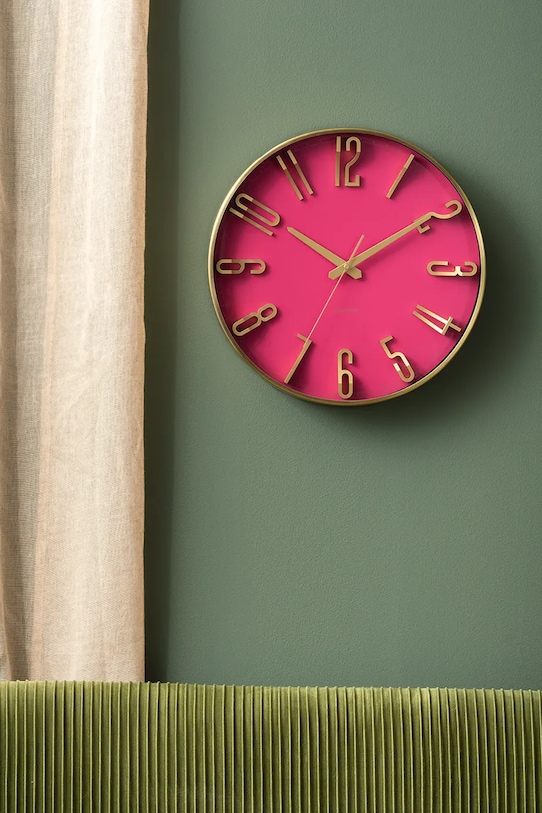 Living și dormitor Karlsson ceas de perete Elevated Glam KA6016PI roz