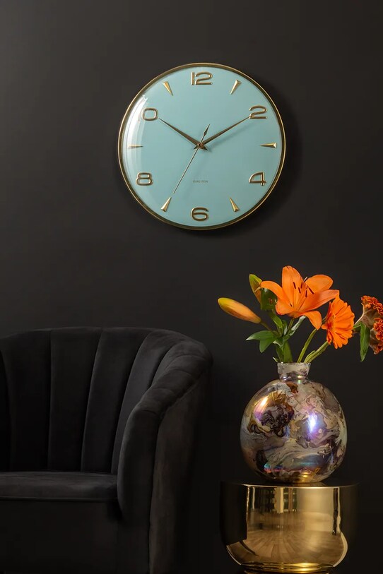 Настінний годинник Karlsson Sienna Glow блакитний KA6017BL