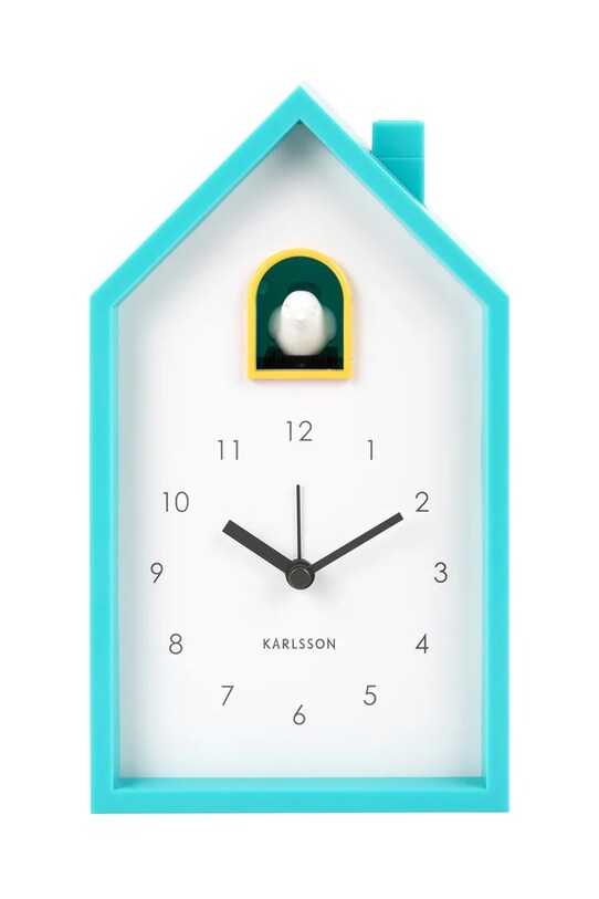 Karlsson budzik z kukułką Modern Cuckoo turkusowy KA6015BB