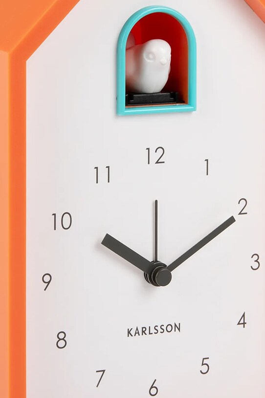 Salon i sypialnia Karlsson budzik z kukułką Modern Cuckoo KA6015OR pomarańczowy