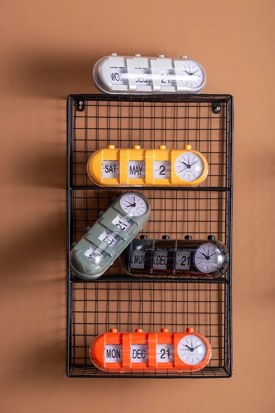 Гостиная и спальня Будильник Karlsson Retro Tube Calendar Flip KA6045BY жёлтый