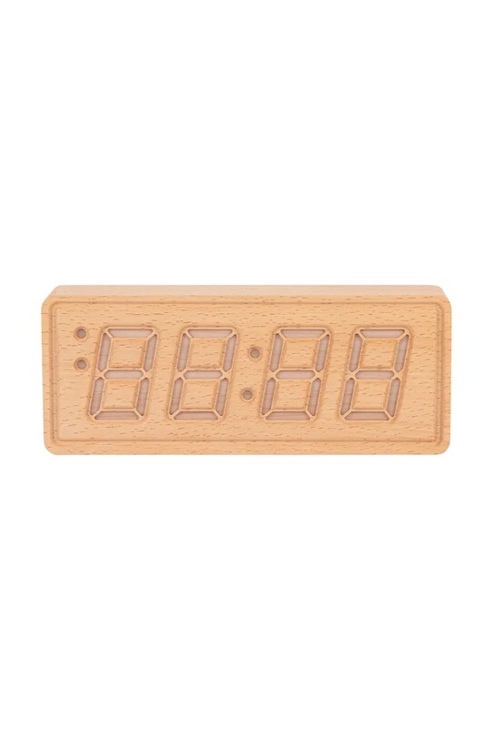 Budík Karlsson Solid Wood Engraved béžová KA6024WD